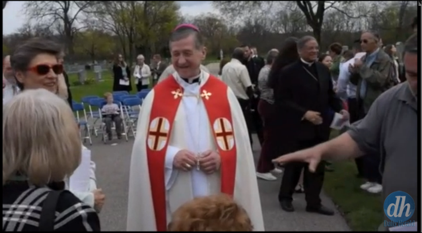 Archbishop blesses Cardinal George's Grave Stone